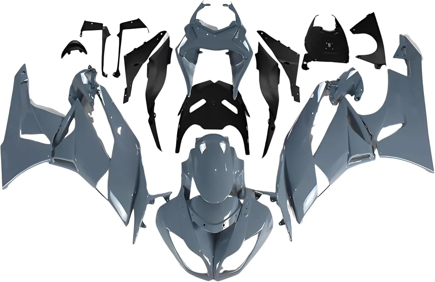 

ABS Fairings Kit for Kawasaki ZX6R 636 2009 2010 2011 2012 09 10 11 12 Motorcycle Cement Grey Fairings Bodywork Body Frame Body