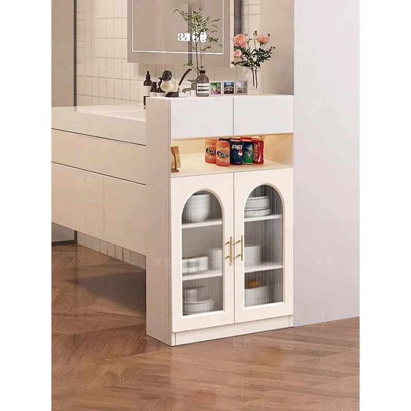 Ultra-thin dining side cabinet, bathroom, bathroom, half wall storage cabinet, dry area partition id