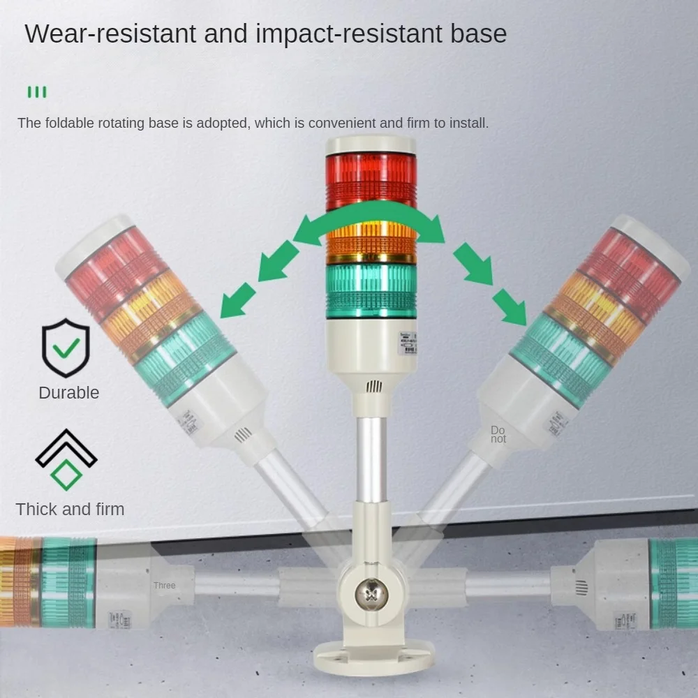 Imagem -03 - Luz de Advertência Led com Campainha Intermitente Indicador de Alarme de Torre Lâmpada de Alerta para a Máquina do Tronco 24v 220v Camadas