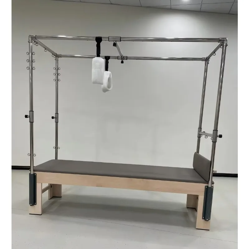 YTYIN Wooden Pilates Reformer With Tower For Professional Studio,Push-Thru Bar, Leg Springs For Full-Body Strength Trai