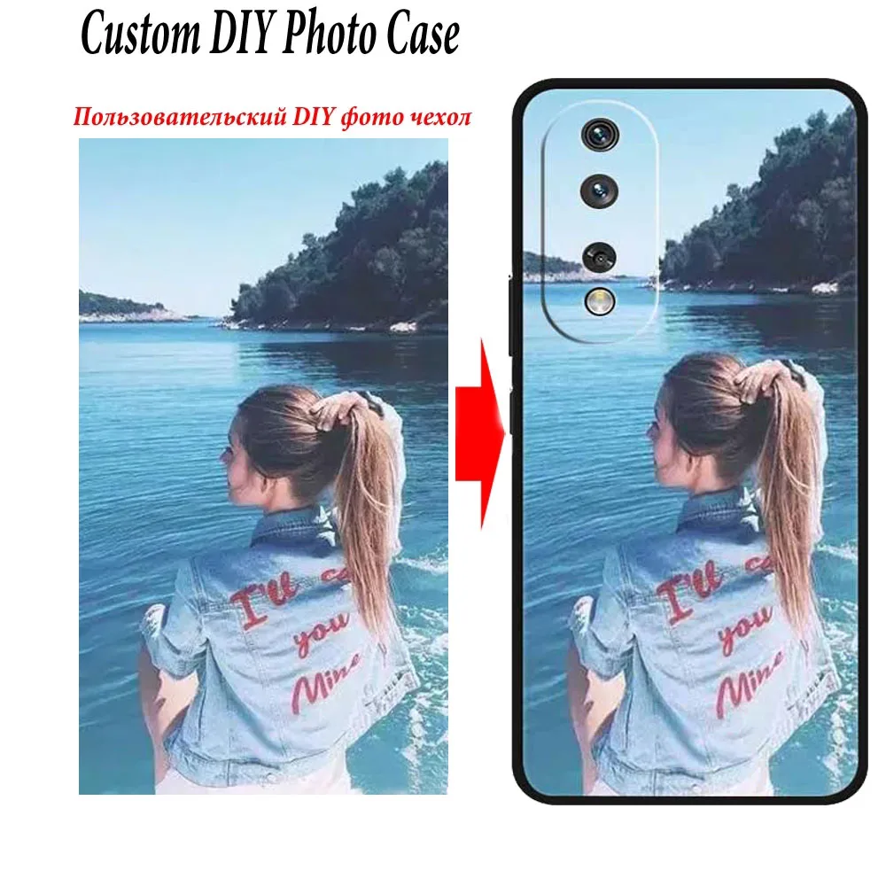 Customized DIY Photos Phone Cases For Honor 70 Pro Plus Silicone Cover For Honor 90 Lite 80 Pro X20 SE Case Image Logo Design