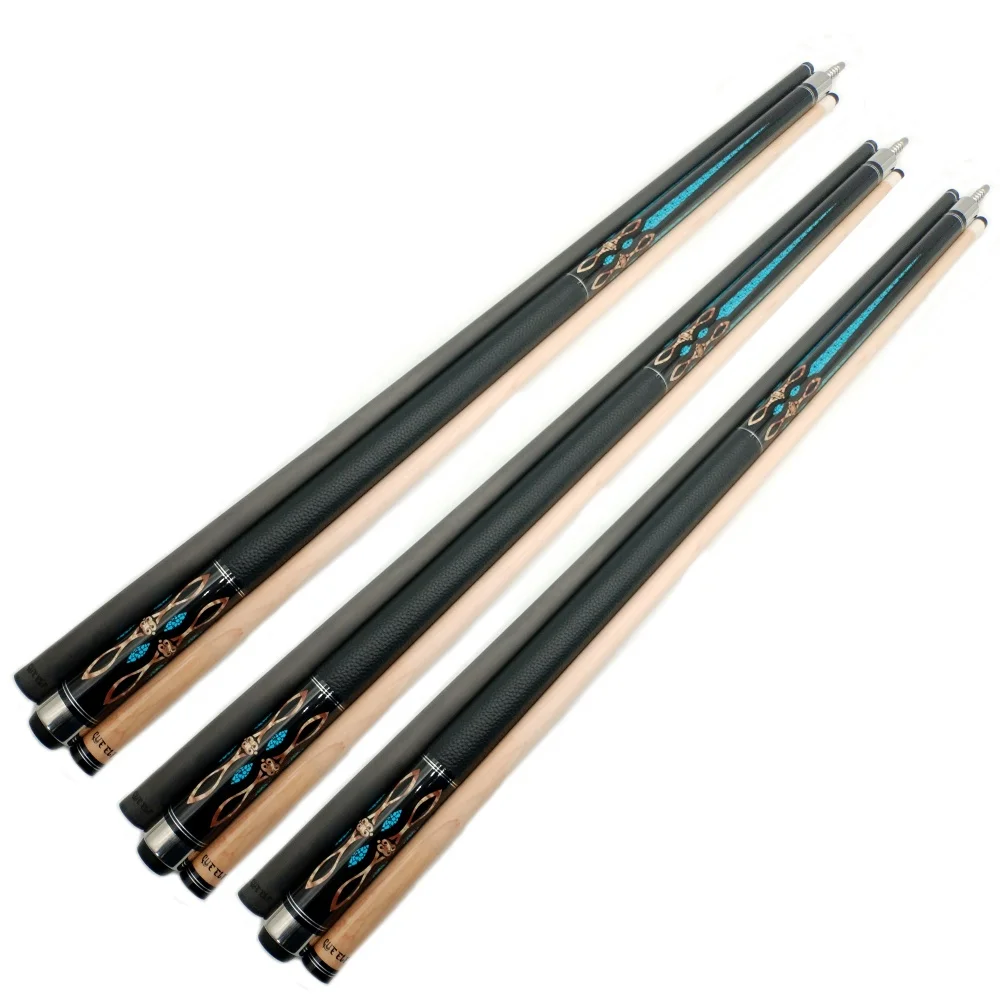 

12.2mm Double Shaft Carbon Fiber Pool Cue Stick with Exquisite Sticker Maple Butt Sleeve Stainless Steel Joint