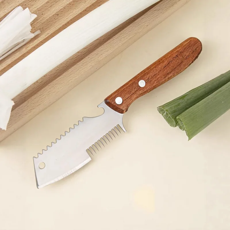 Stainless Steel Knife Head Rapid KnifeFor Cutting Scallions Into Strips Multi-Functional Scraper Slicing Scallions Kitchen Tool