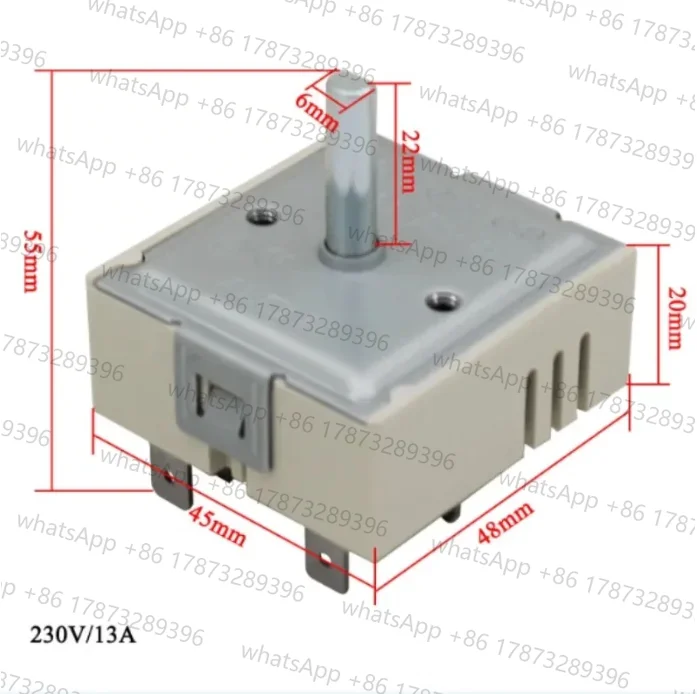 1pcs 230V 13A Range infinite control switch for range oven stove Single Energy Regulator Cooktop Stove Switch Replacement