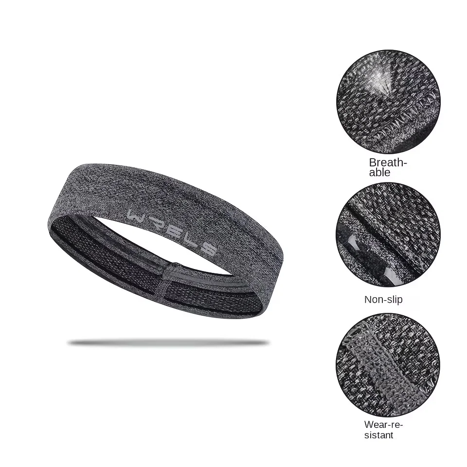 WRELS Sports Headbands Sweat Absorption Quick-dry Breathable Yoga Headbands Men Women Elastic Basketball Gym Fitness Hair Bands