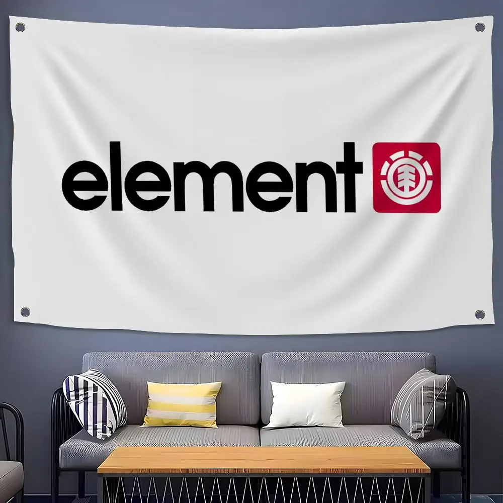 Element Skateboard Logo Flags Flags for Room, Bedroom, Home, Outdoor, Wall Hanging, Concert Print, Art Banner