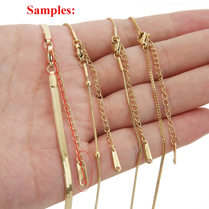 Chaînes d\'extension en acier inoxydable, 10 pièces, avec fermoir à homard, connecteur, lien, collier, queue, fabrication de Bracelet, accessoires,