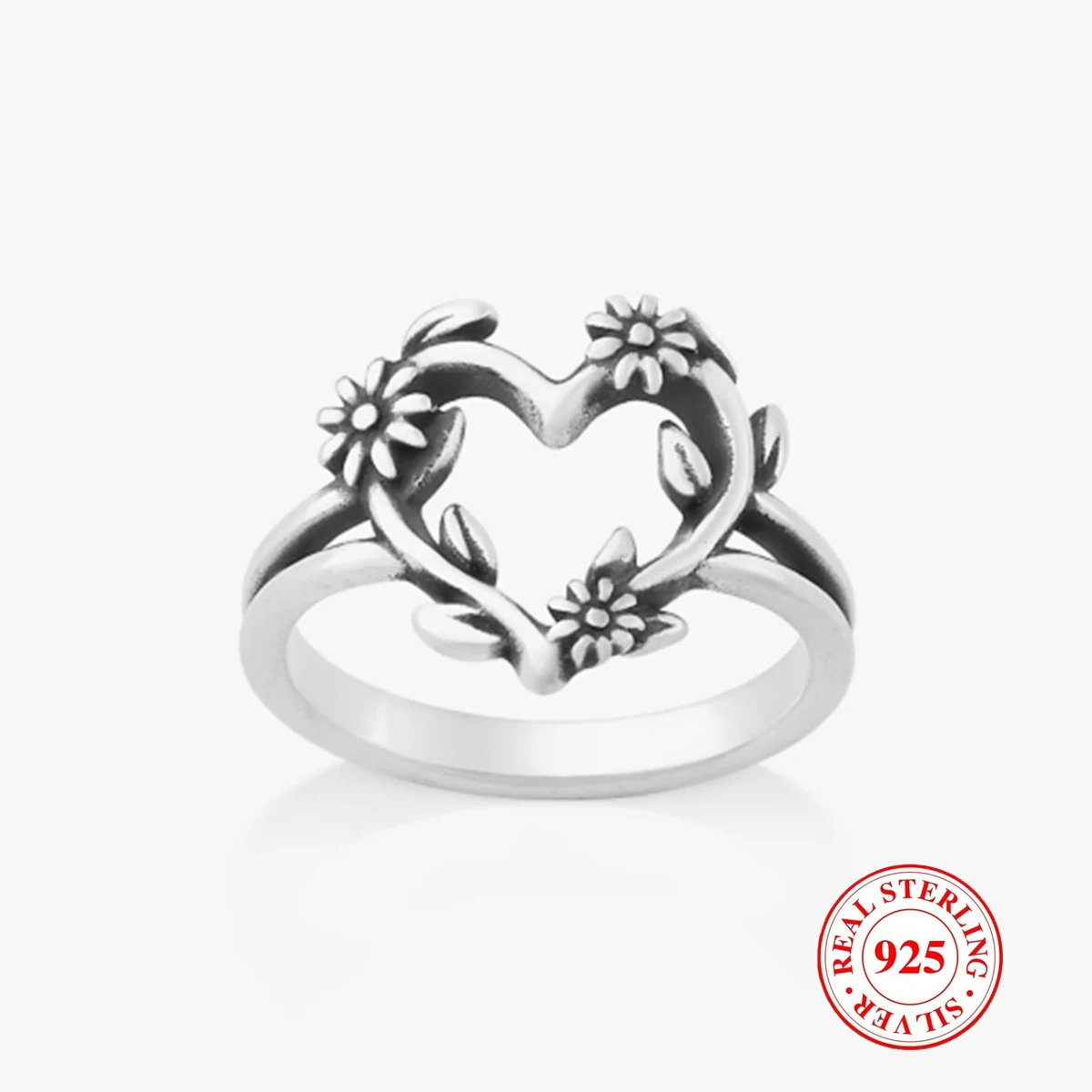 

1pc S925 sterling silver Heart-shaped Ring, DIY ring, Unique and Retro style DIY ring , for daily, party, and banquet decoration