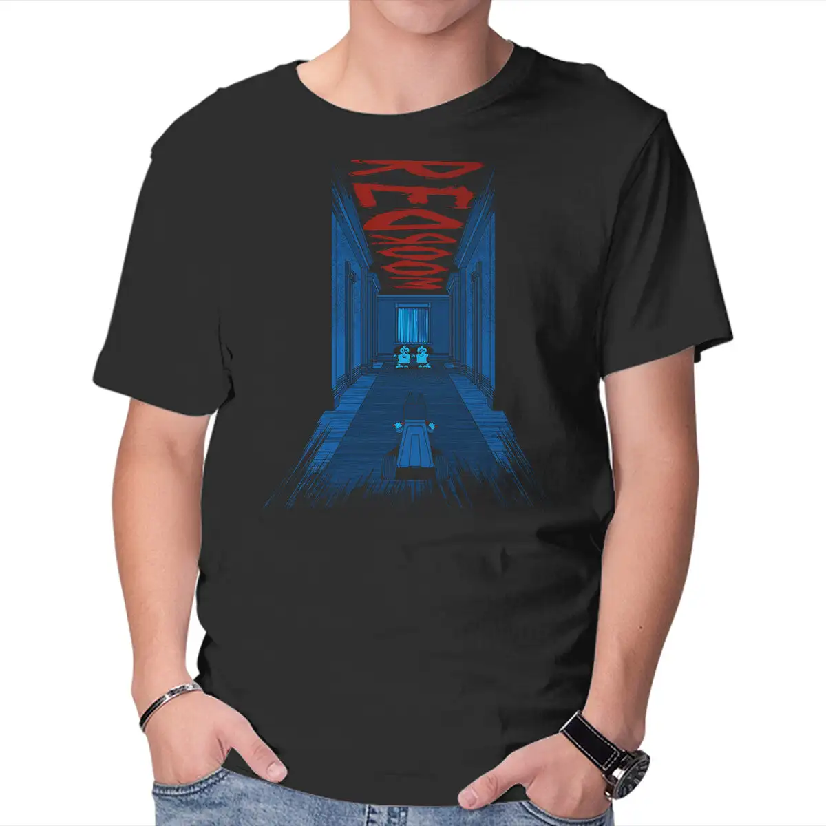 Bluey Red Room Anime Graphic T-shirts For Men Clothing Women Short Sleeve Tees Vintage High Quality 100%Cotton