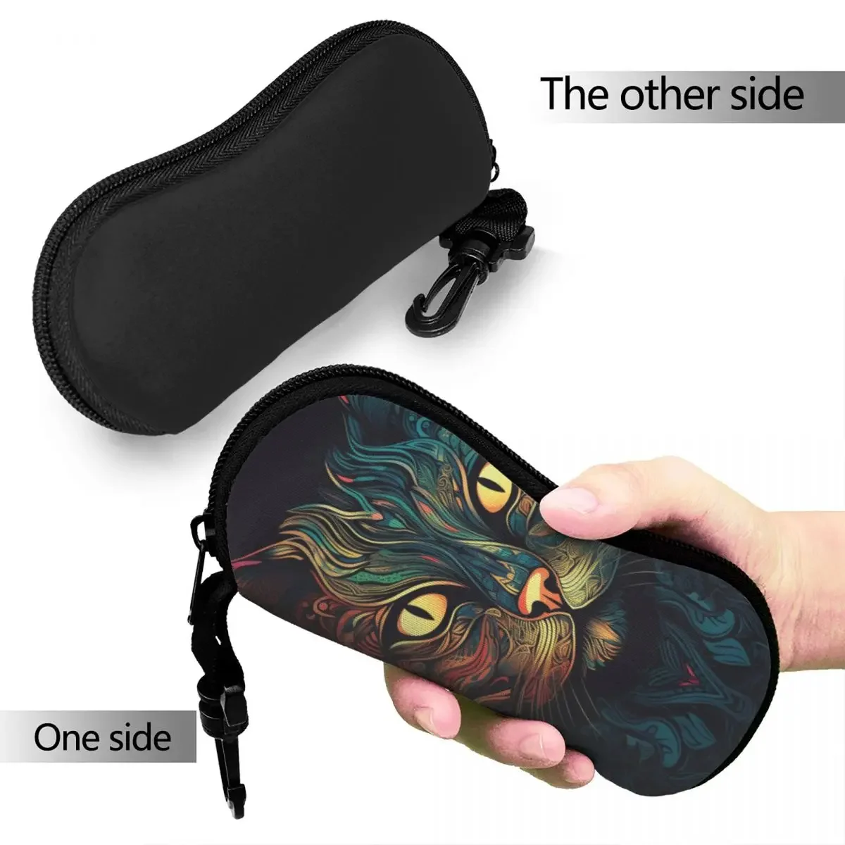 Magic Cat Glasses Case Cover animal Art Portable Sunglasses Pouch Men Women Travel Eyeglass Protector Trend Eyewear Bag