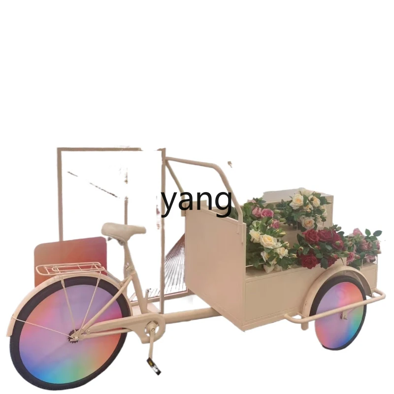 lmm three-wheel stall promotion rack, dining car, movable snack car, float, stall car, lemon tea drink, milk tea sales car