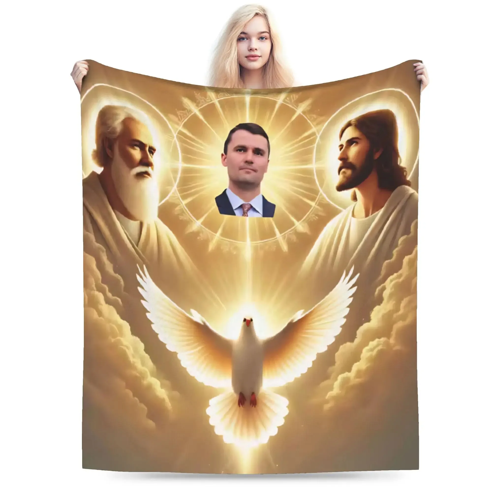 Charlie Kirk Angelic Advocate Flannel Throw Blankets  Blanket for Bedding Outdoor Warm Quilt