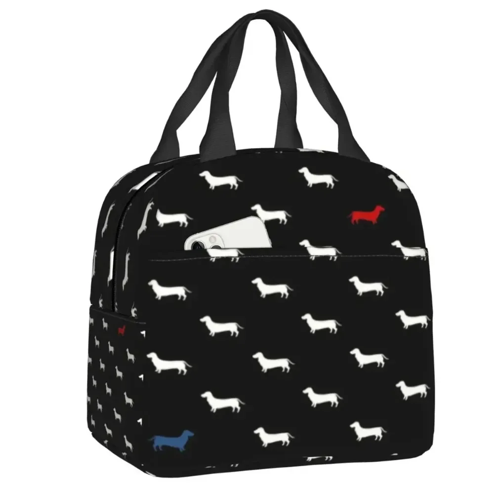 

Dachshund Insulated Lunch Bag for Women Leakproof Badger Sausage the Wiener Dog Thermal Cooler Lunch Tote Kids School Children