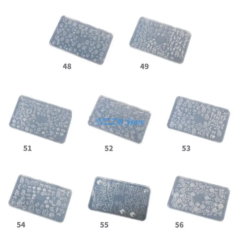 T21F أداة تصميم الأظافر على شكل زهرة قوالب السيليكون المصنوعة يدويًا لإنشاء المانيكير