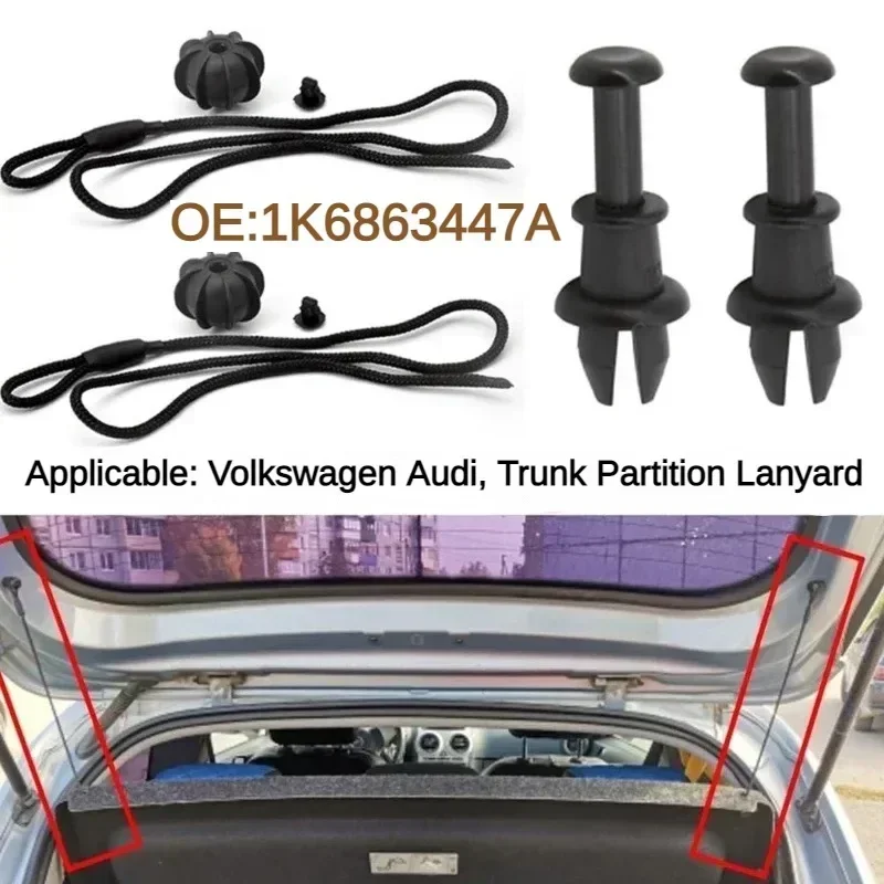 2/4pcs Car Parcel Shelf String Cord Cover Rear Shelves Trunk Hang Rope Buckle Sling Holding Strap for VW Golf MK6 MK5 GTI R20