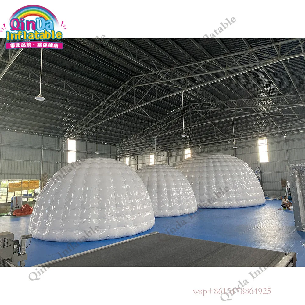 Pvc Inflatable Caming กิจกรรมเต็นท์ที่กําหนดเอง Inflatable เต็นท์โดมสีขาวสําหรับงานปาร์ตี้