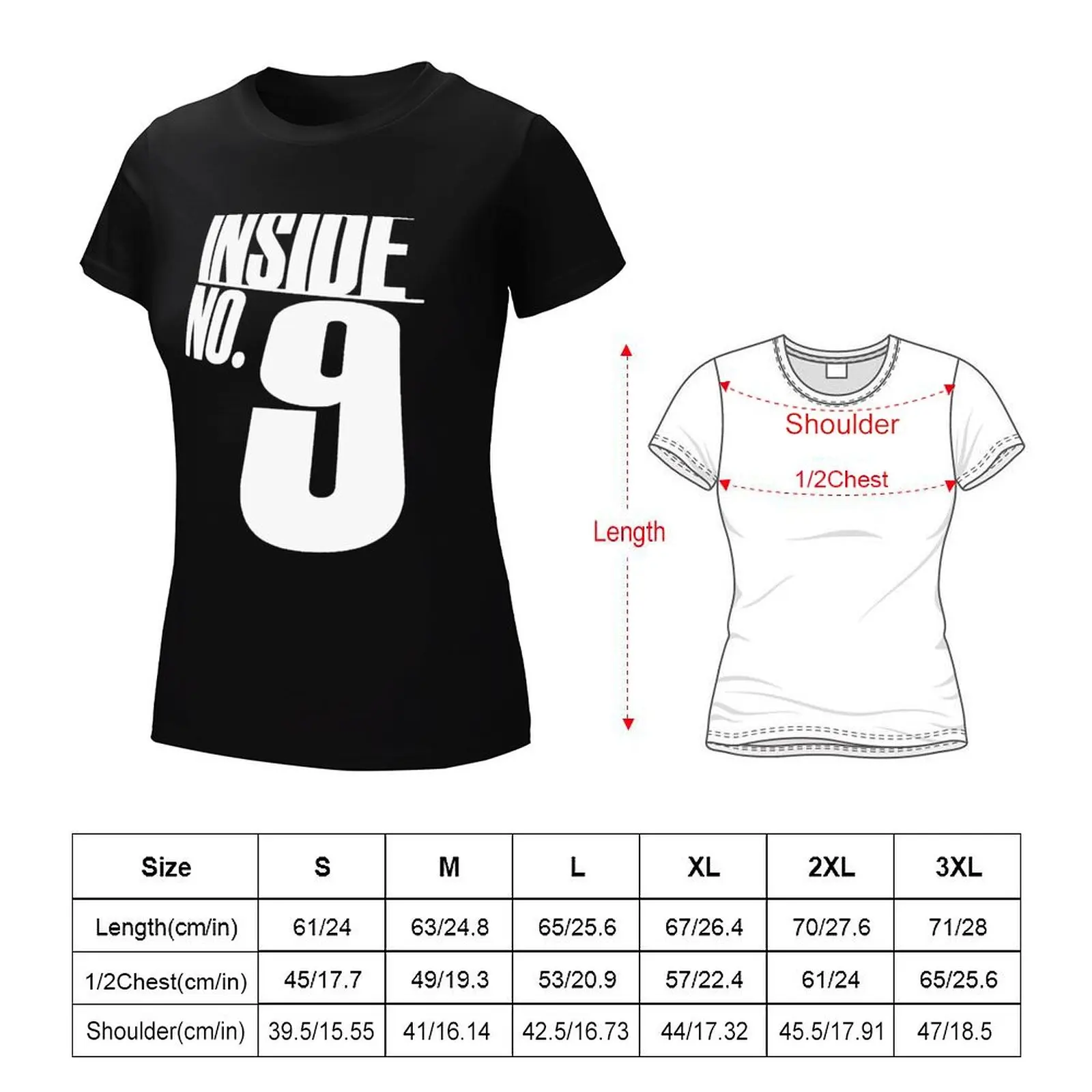 T-shirt ample à la mode pour femmes, n ° 9 à l'intérieur, grande taille, médicaments, chemises de retraite