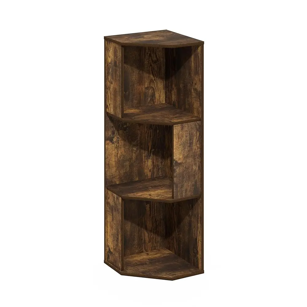 

Econ 3-Tier Freestanding Corner Shelf Bookcase, Bookshelf, Amber Pine