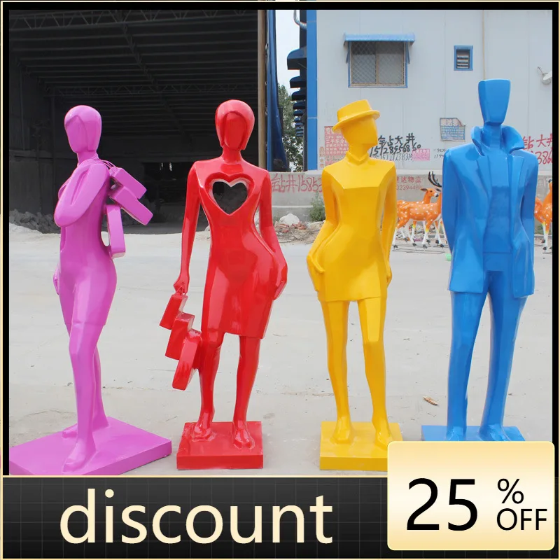 

LH Abstract Figure Ornament Outdoor FRP Modern Figure Sculpture Crafts