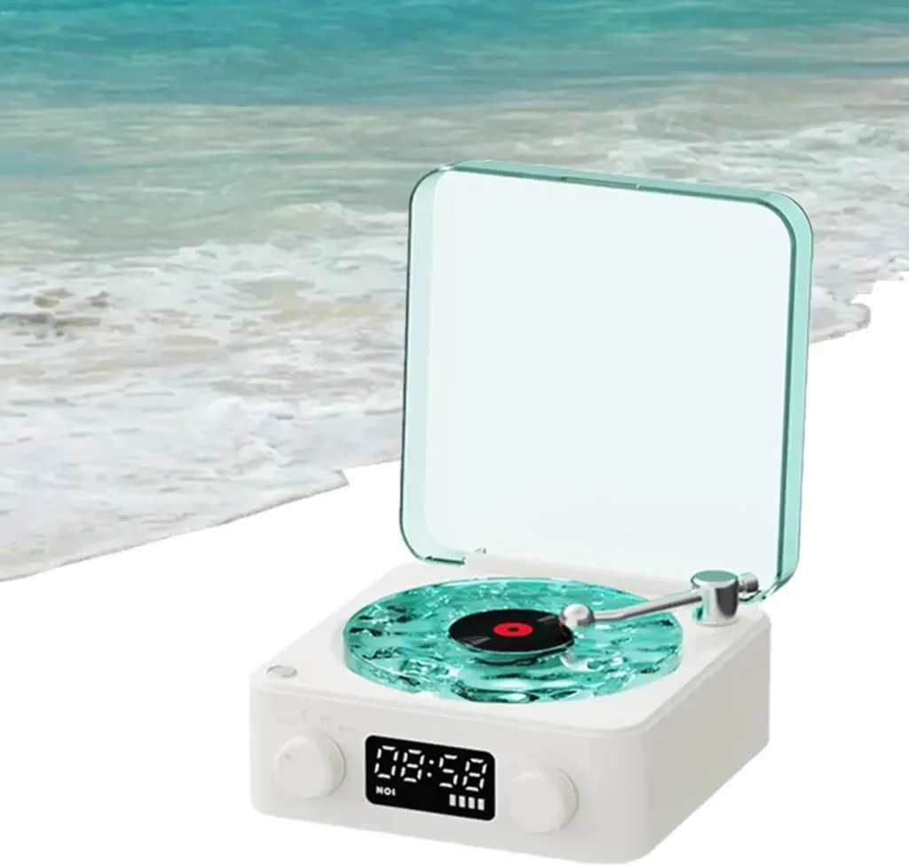 

The Waves Vinyl Player New Vinyl Record Player Portable Waves Vintage Vinyl Record Player Bluetooth Speaker