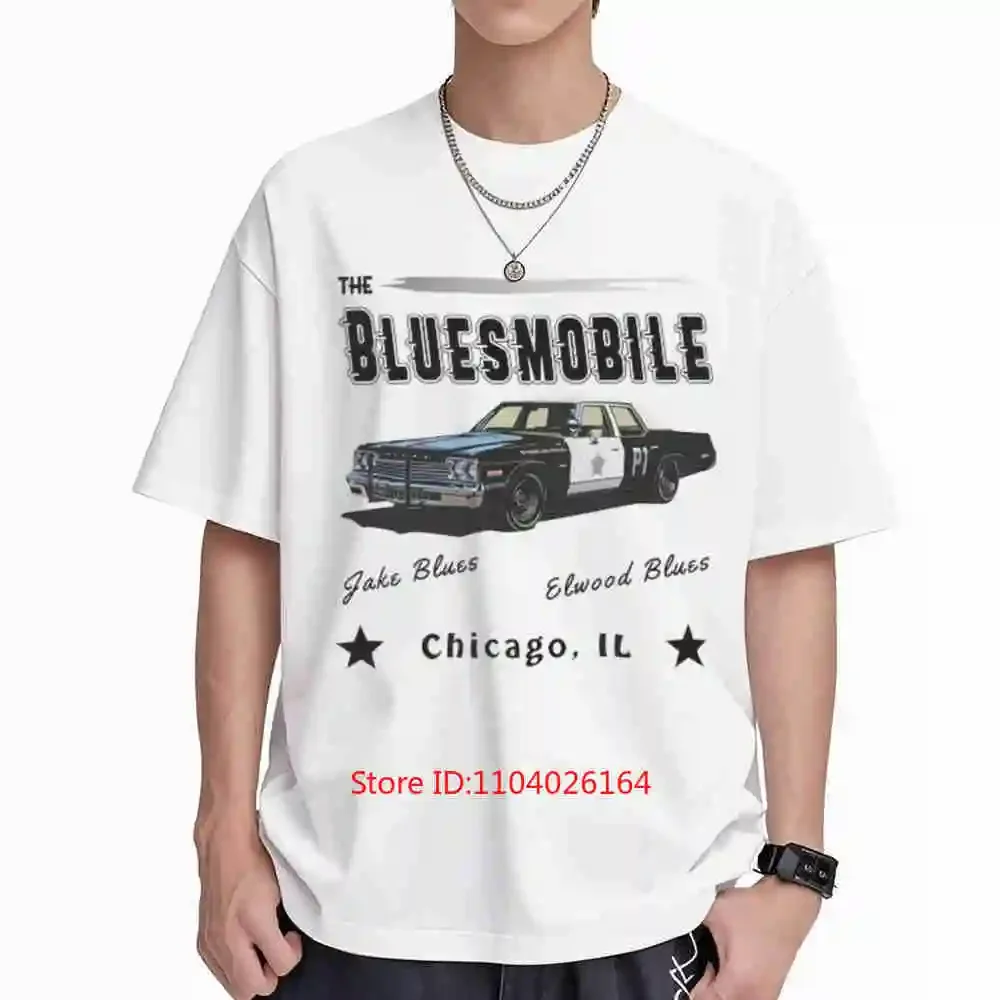 Blue Brothers Movie Jacques Elwood 1969 Chicago Short Sleeve Tee 100% Cotton T-Shirt