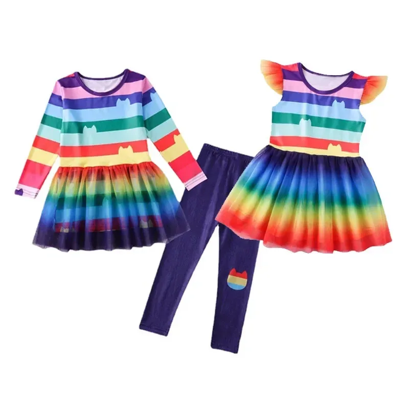 

Girls Gabbys Dollhouse Dress Pants Set Gabby Cats Carnival Halloween Cosplay Costume Birthday Party Cosplay Costumes