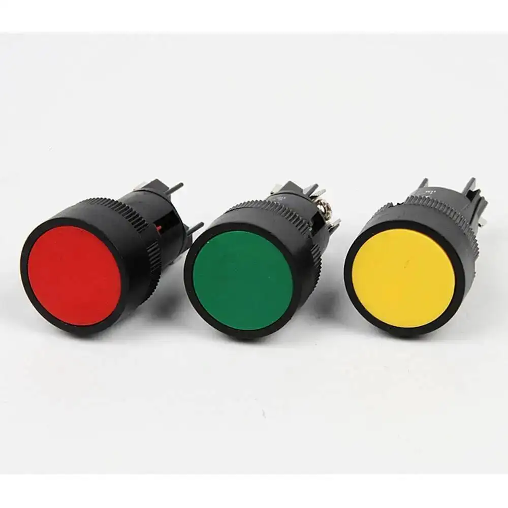 Picture 5: 10pcs Plastic Push Button Switch 22mm 10A Reset Momentary Screws Terminal Flat Round NO/NC XB2-EA142 XB2-EA131 XB2-EA121