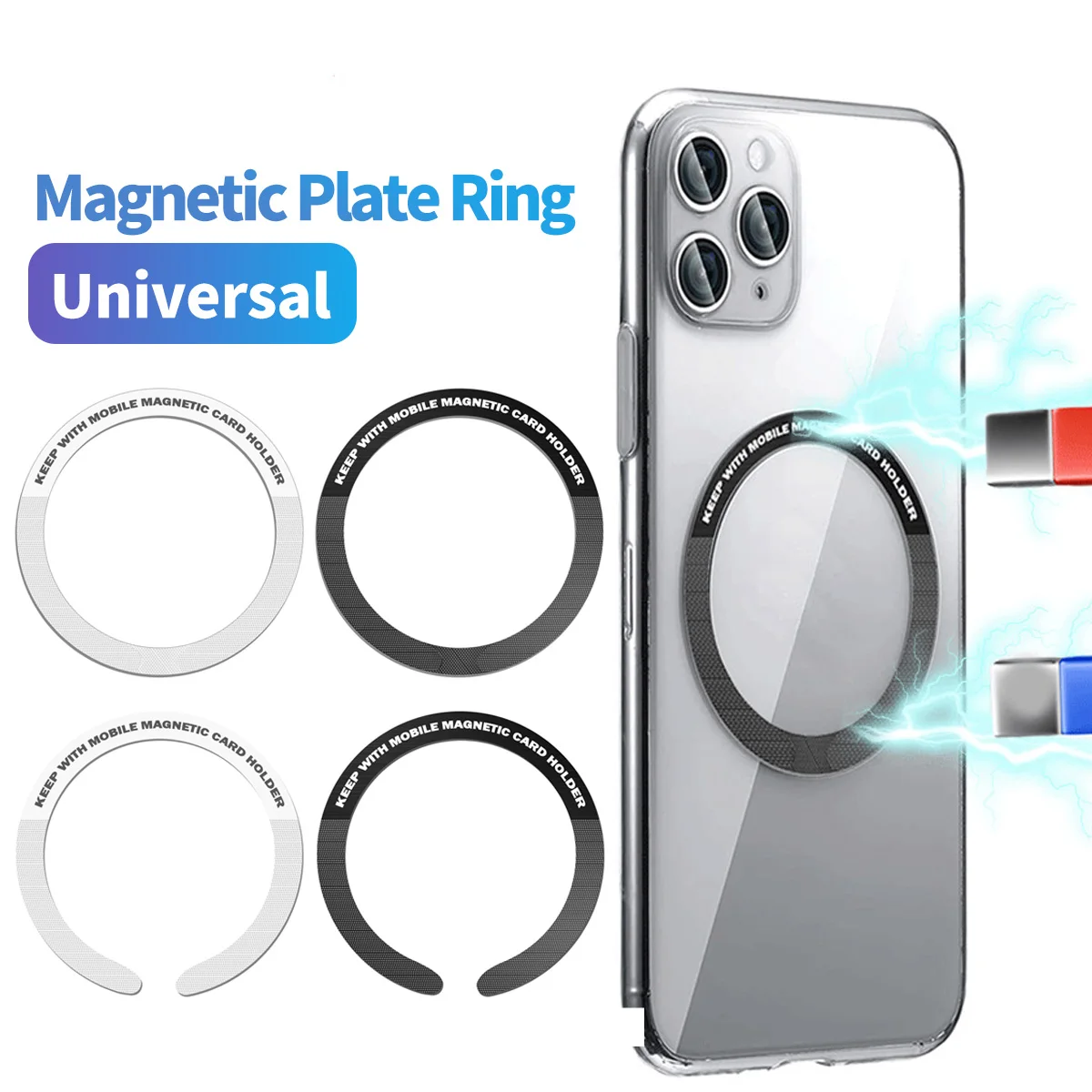 

Sticker Ring For Magsafe Magnet Ring Wireless Charging Metal Plate For iPhone 14 13 Pro Mobile Phone Wireless Charge Ring