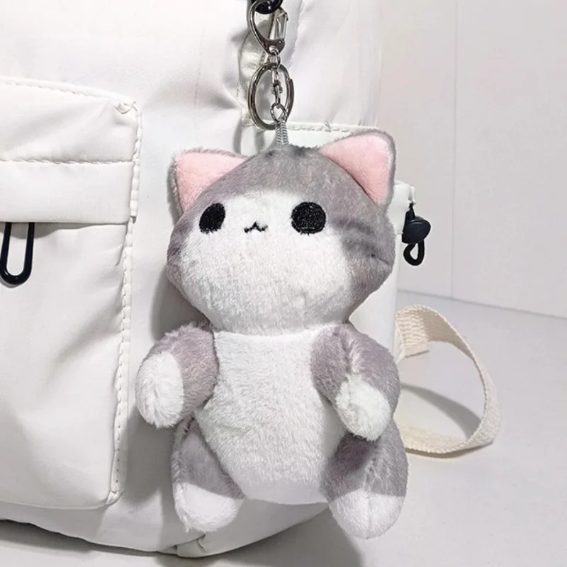 Cute Cat Plush Keychain Pendant PP Cotton Filled Plush Doll with Alloy Fittings Charm for Bags Backpacks Gift & Birthday Present