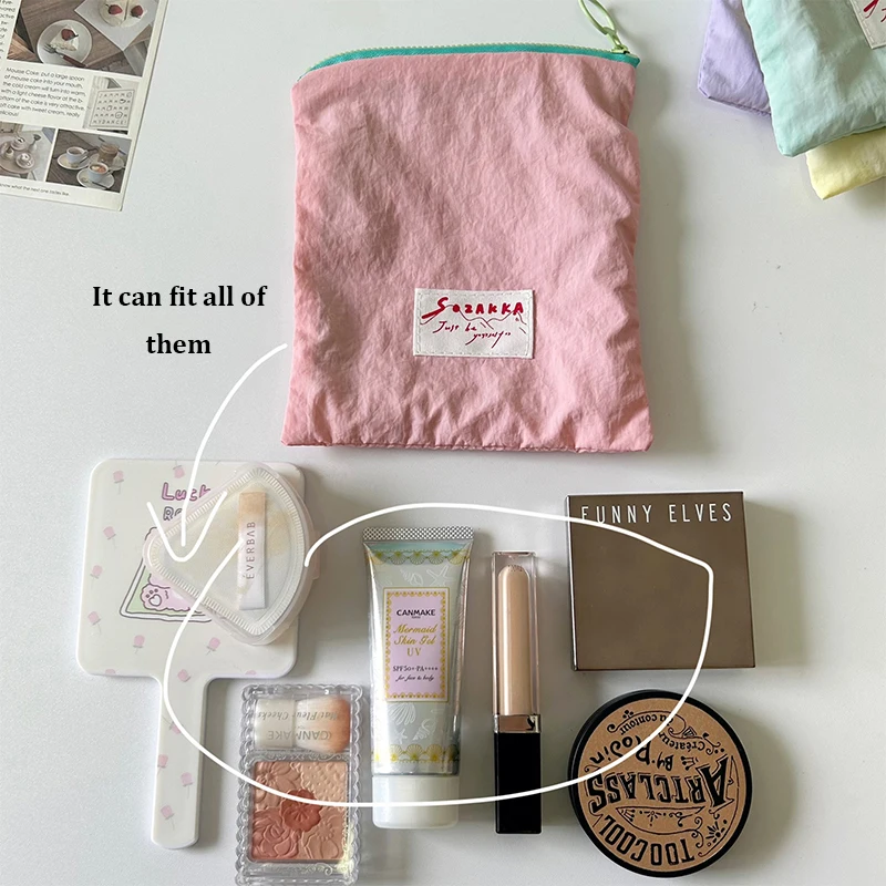 Macaron-trousse de maquillage pour les abonnés, sac de rangement simple et à la mode, sac multifonctionnel, rangement portable et portefeuille zéro