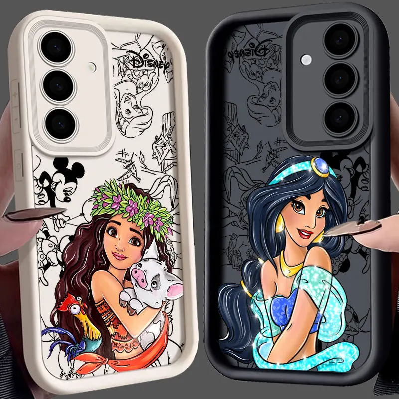 

Disney Princess Moana Jasmine S24FE Phone Case For Samsung S25 S24 S23 Ultra 5G S22 S20 Plus S21 FE Cover Galaxy S25Ultra Funda
