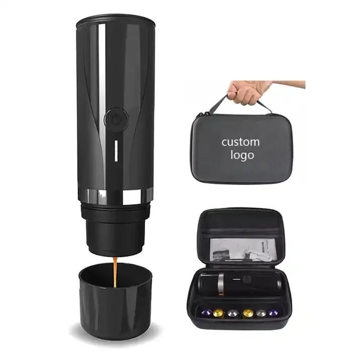 

Wholesale Factory espresso Personal Coffee Machine Capsule Travel Portable Coffee Maker with Organize Case Italy Usb Aluminum 5v