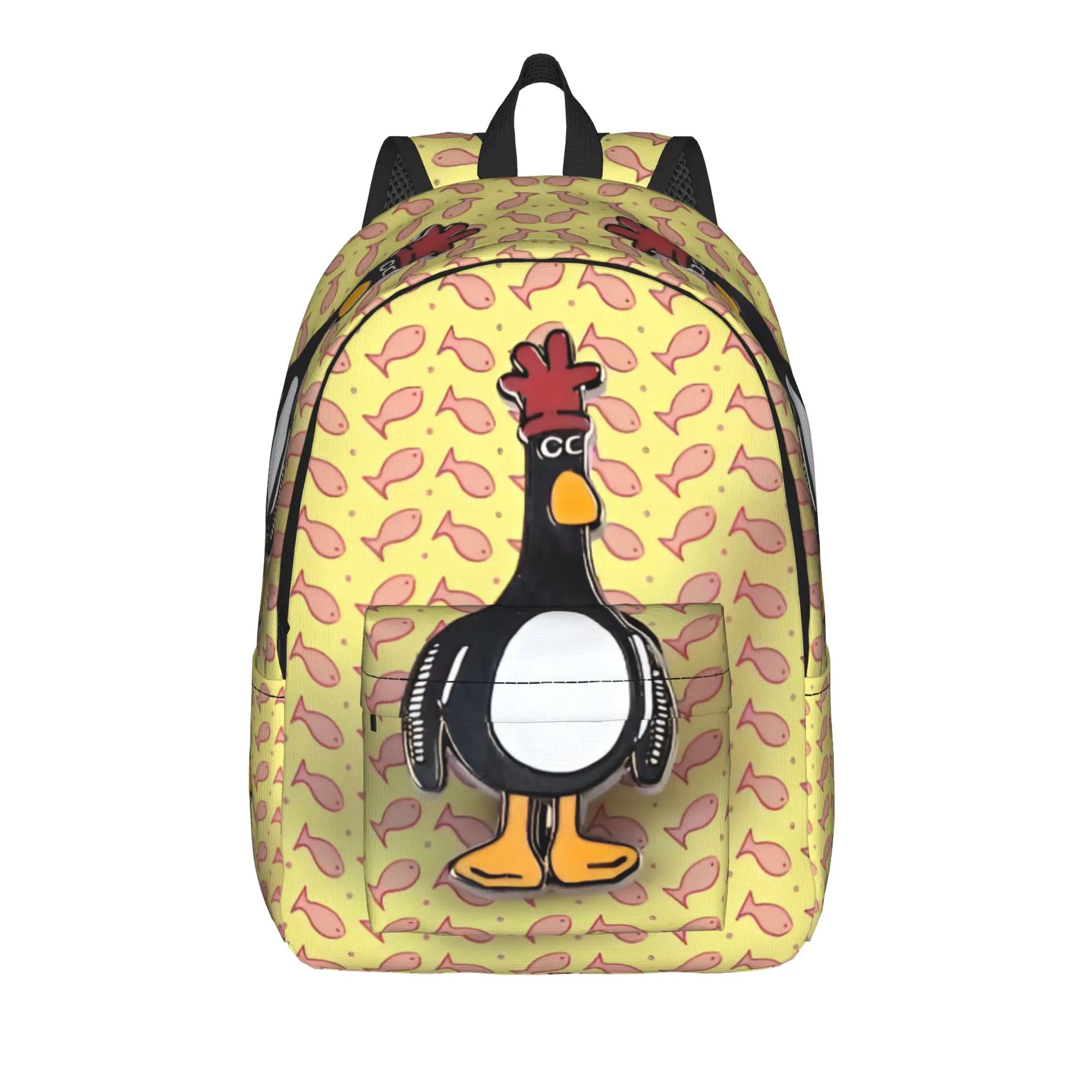 Feathers Penguin McGraws Backpack for Men Women Casual Hiking Travel Daypack Chicken Disguise Funny Laptop Shoulder Bag Durable