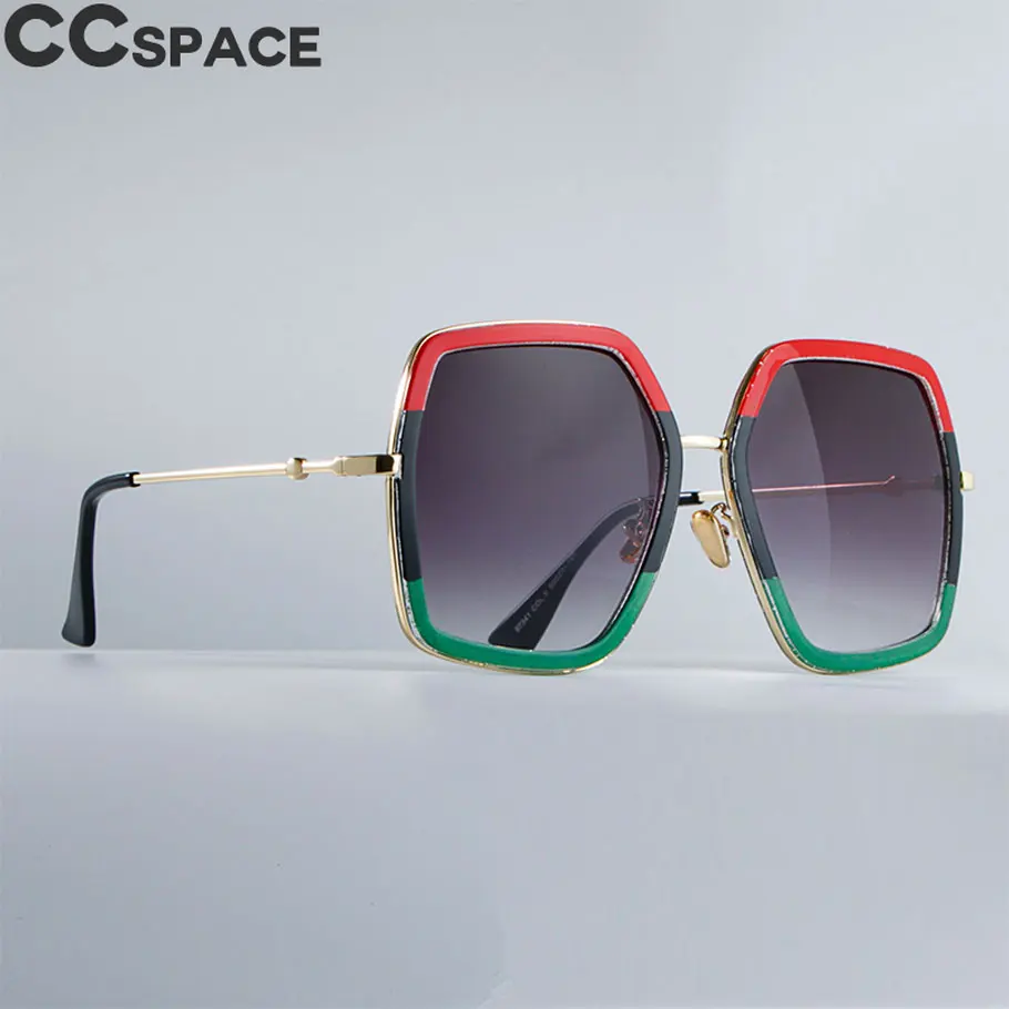Óculos de Sol Cat Eye para Mulheres, Moldura Tricolor, Óculos Vintage, UV400, Verde, Vermelho, Preto, Fashion, 45549, 2018