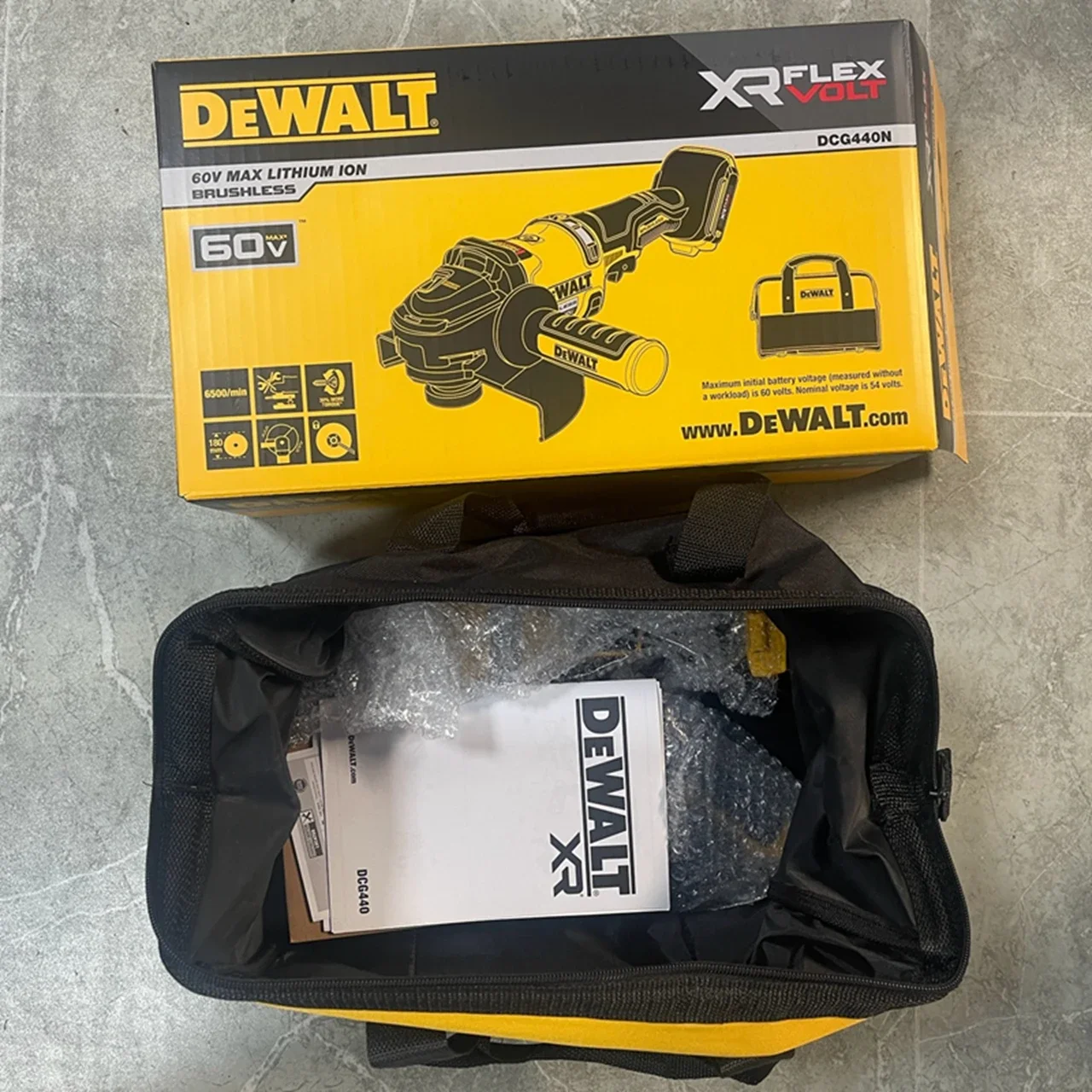 DEWALT DCG440 60V MAX Lithium Brushless Cordless Grinder with Kickback Driving Force Electric Drive Carpentry Grinder Power Tool