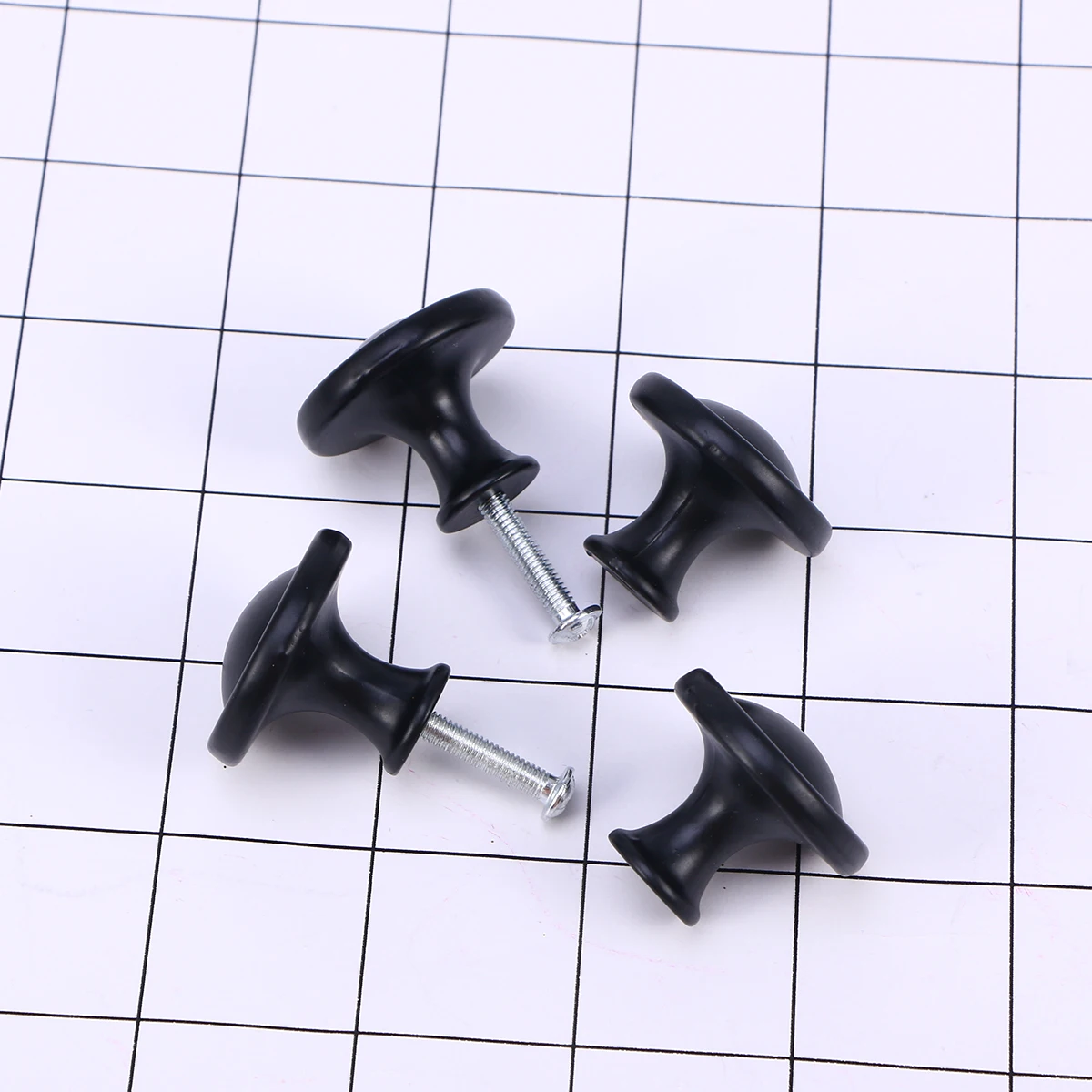

25pcs Furniture Handles Aluminum Alloy Modern European Solid Pull Handle Matte Black Durable Rustproof Entry Door Knob Round