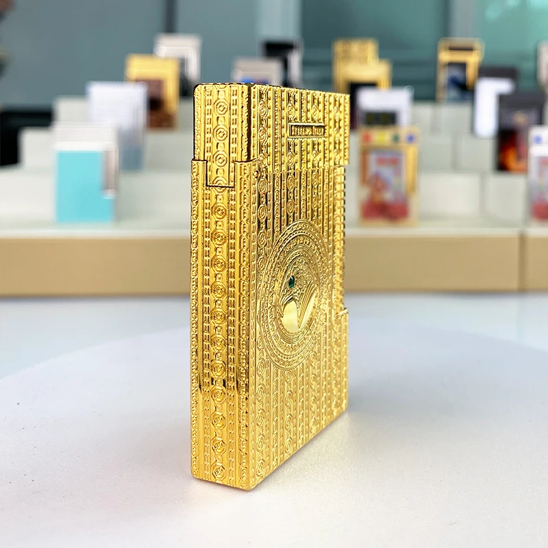 

Langsheng Pure Copper Lighter Customizable High-End Steel Sound Grinding Wheel Vintage Inflatable Gift for Boyfriend