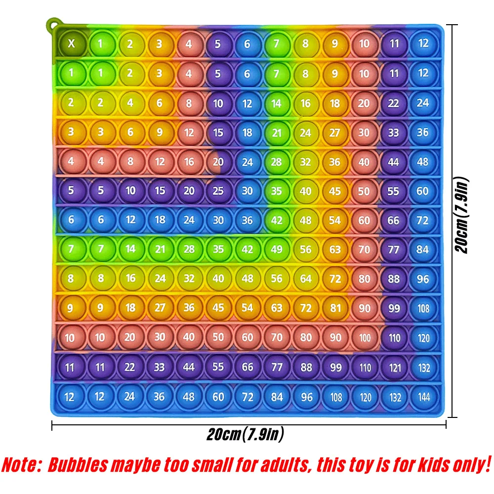 Multiplication 12x12 Addition 12+12 Math Games Board, Quick Push Pop Montessori Educational Teaching Manipulatives Stationery