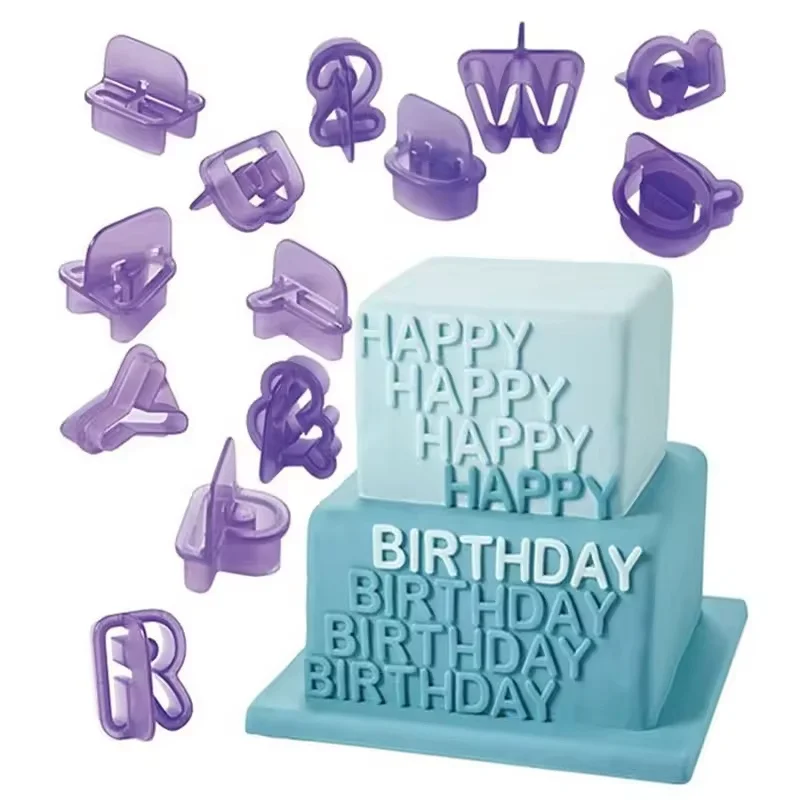 40pcs/set Plastic Alphabet Letter Number Cake Biscuit Cutter Fondant Baking Mould Cookie Stamps Cake DIY Alphabet Mold Tools
