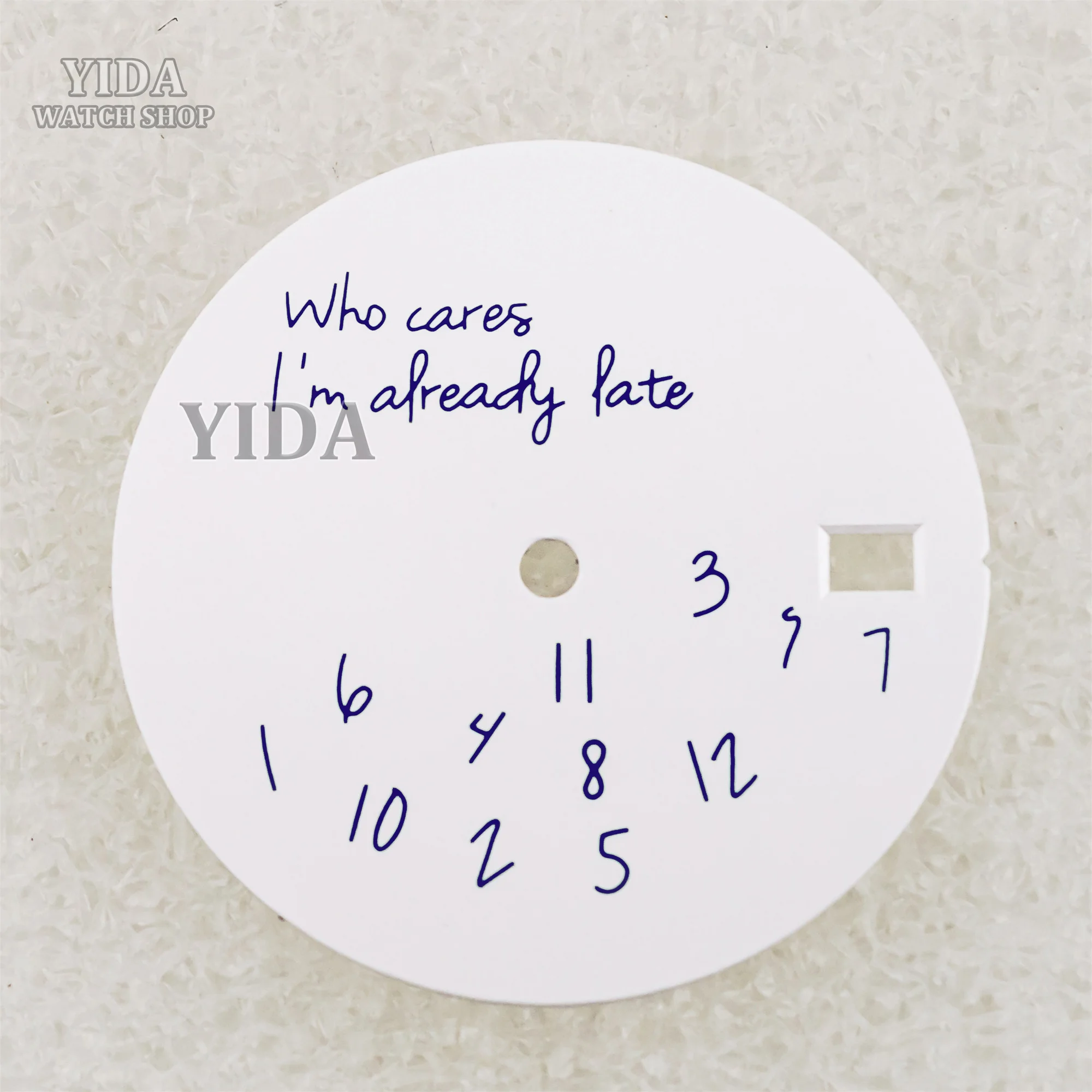 Modified Watch Dial 28.5mm DIY Watch Faces Fits NH35/4R36 Movement Who Cares Lt's Already Late Replacements Repair Tools Parts