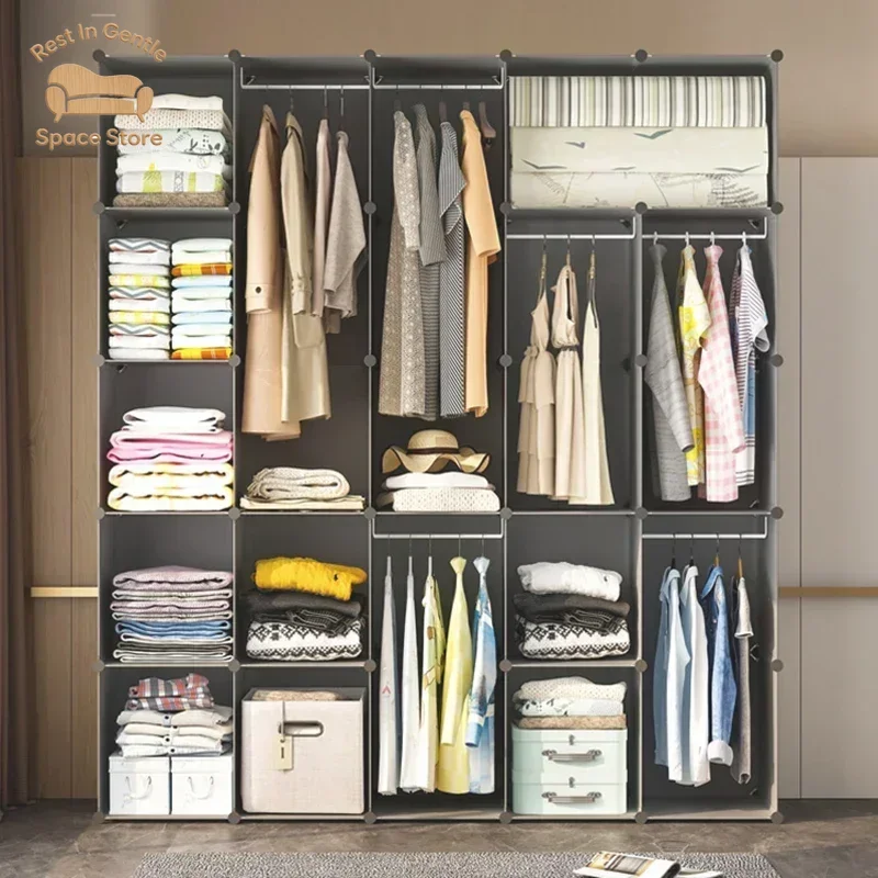 Nordic Plastic Wardrobes Partitions Closets Clothes Portable Wardrobes Storage Cabinet Organizer Guarda Roupa Trendy Furniture