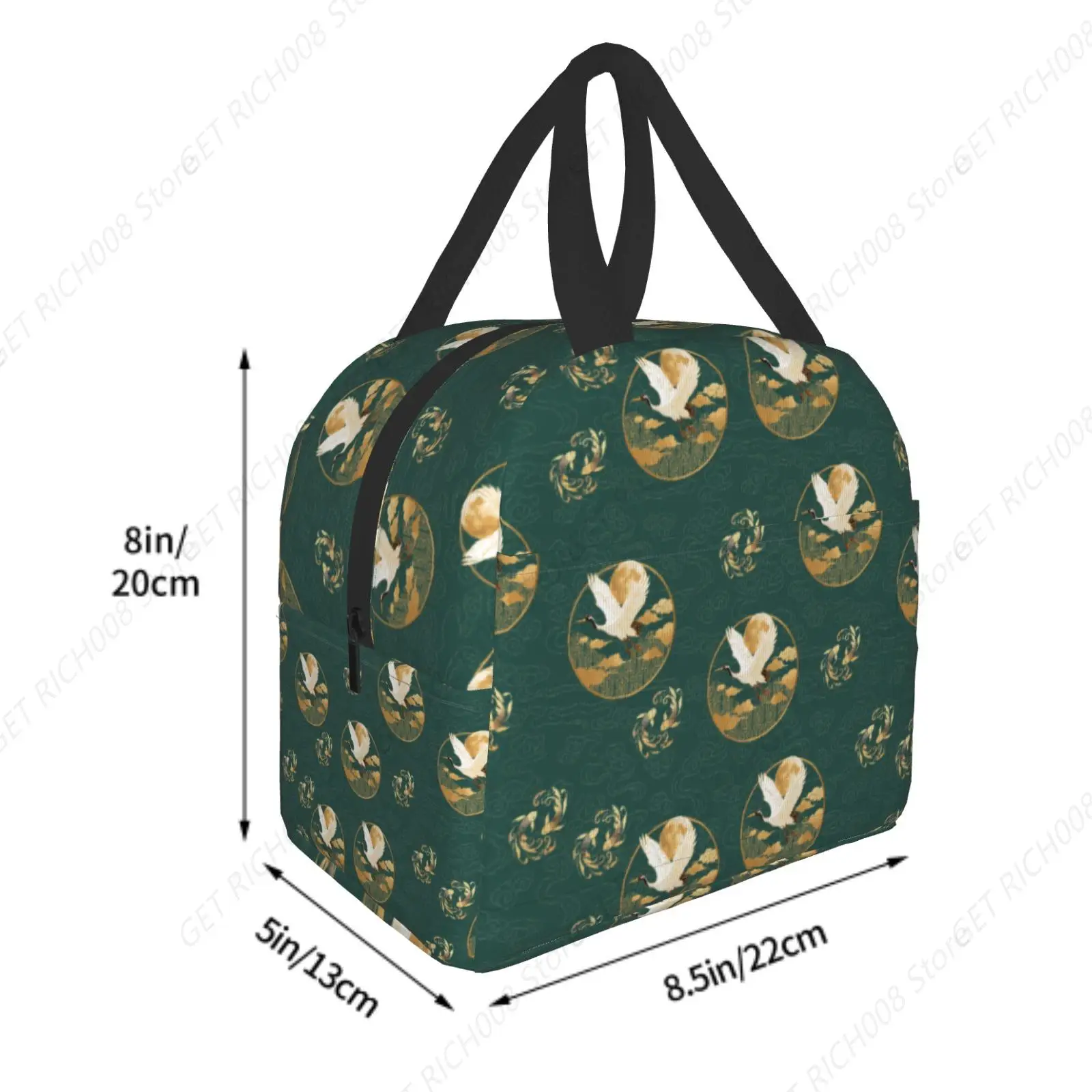 Sac à déjeuner grue élégant pour femmes, boîte à déjeuner isolée réutilisable pour adulte, fourre-tout pour voyage, travail de pique-nique