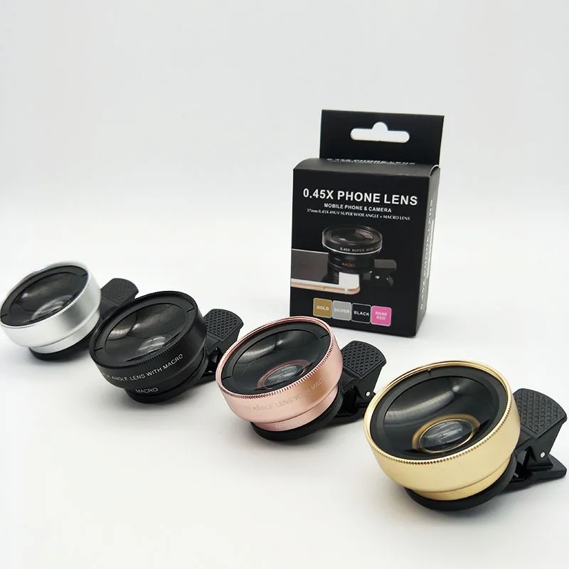 Imagem -06 - Universal Lente do Telefone 0.45x 49uv Super Grande Angular Macro Lentes Câmera Kits com Clipe Lente no Telefone para Iphone Android em