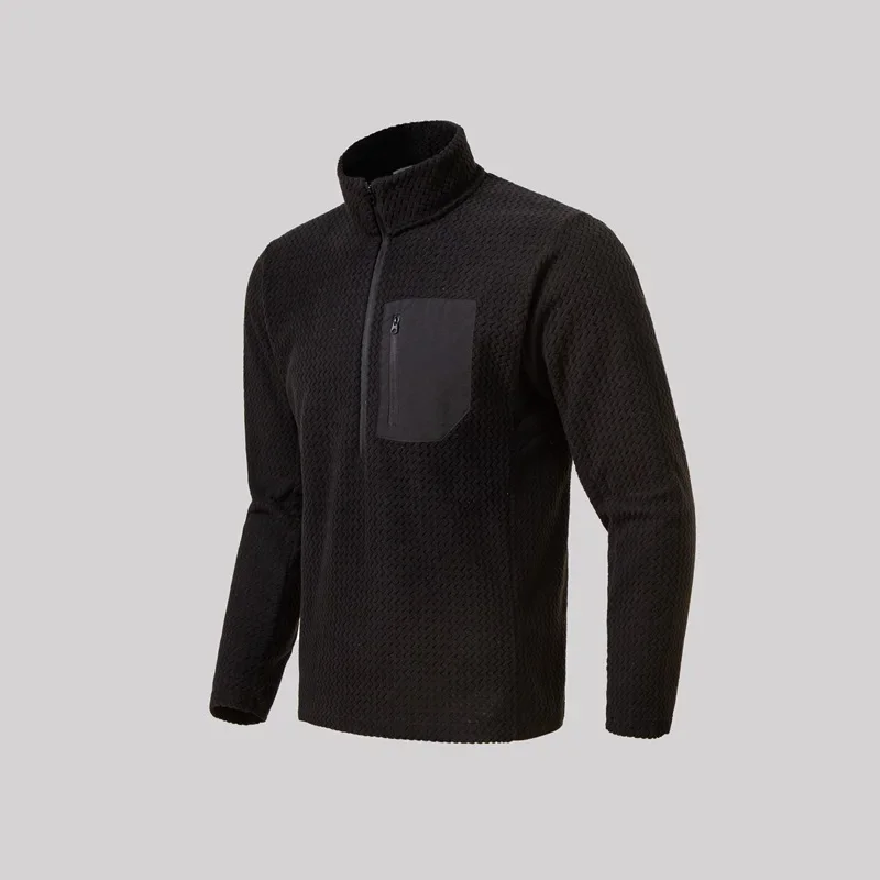 

2025 Unisex Mid Neck Long Sleeve Half Zip Sportswear Top Outdoor Hiking Breathable Stretch Casual Comfortable Athletic Clothing