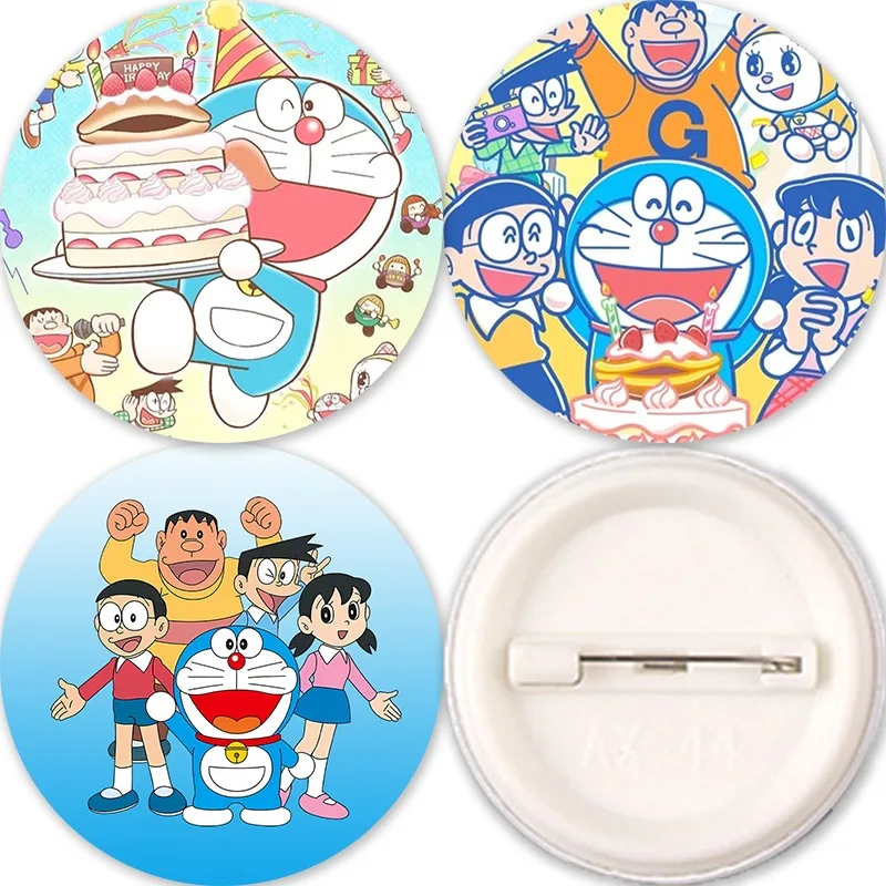Broches de Anime de Doraemon para Mujeres y Hombres, Lindos Broches de Dibujos Animados y Anime, Mercancía Derivada, Decoración para Bolsos, Regalo de Cumpleaños
