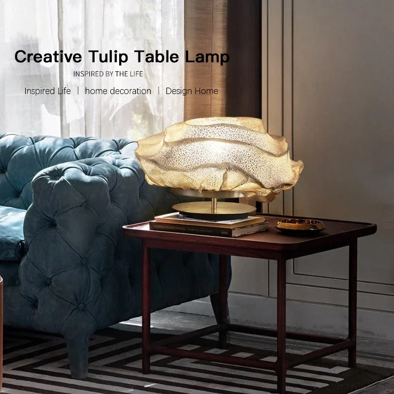 ALBERT  Nordic Table Lamp Fashionable Modern  Living Room Bedroom Creative Tulip Flowers LED Decoration  Desk Light