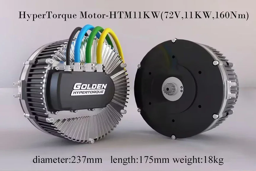 Transportes de transmisión de flujo axial de alto par del motor de alto par del motor HTM11KW 72V de PMSM