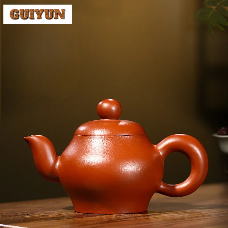 

100ml Retro Yixing Purple Clay Teapots Handmade Sketch Pot Raw Ore Dahongpao Mud Tea Soaking Kettle Zisha Tea Set Tableware Gift