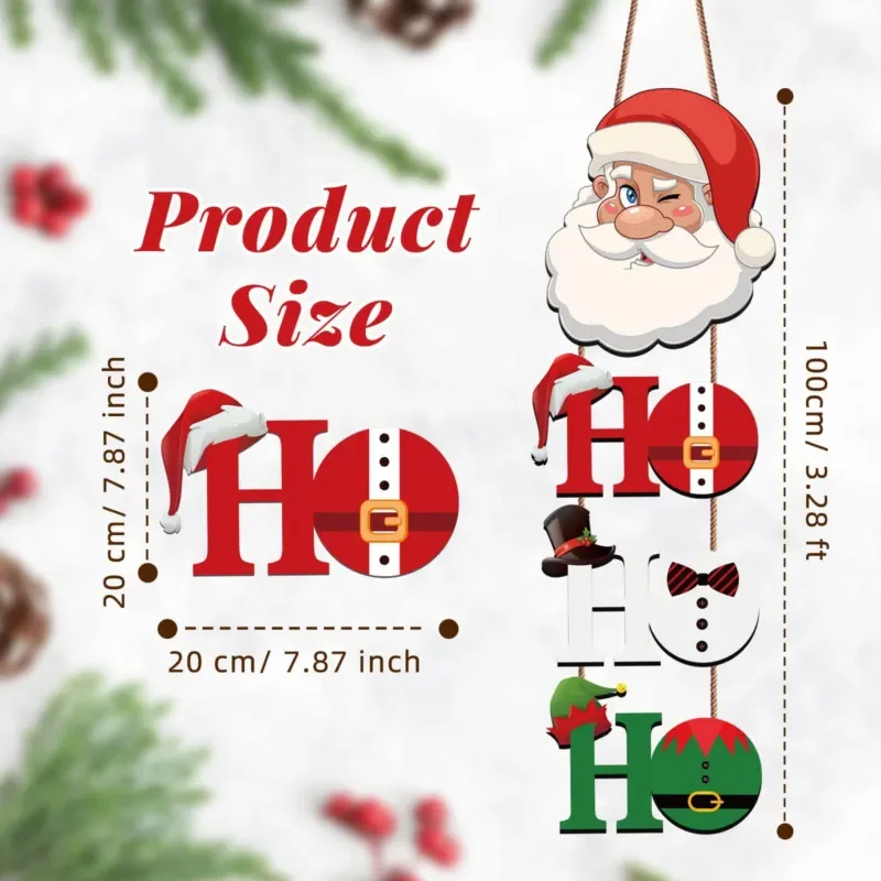 For Creative Wooden Christmas Plaque Winter Holiday Home Decoration Festive Celebration Wall Sign Novelty Xmas Ornament for