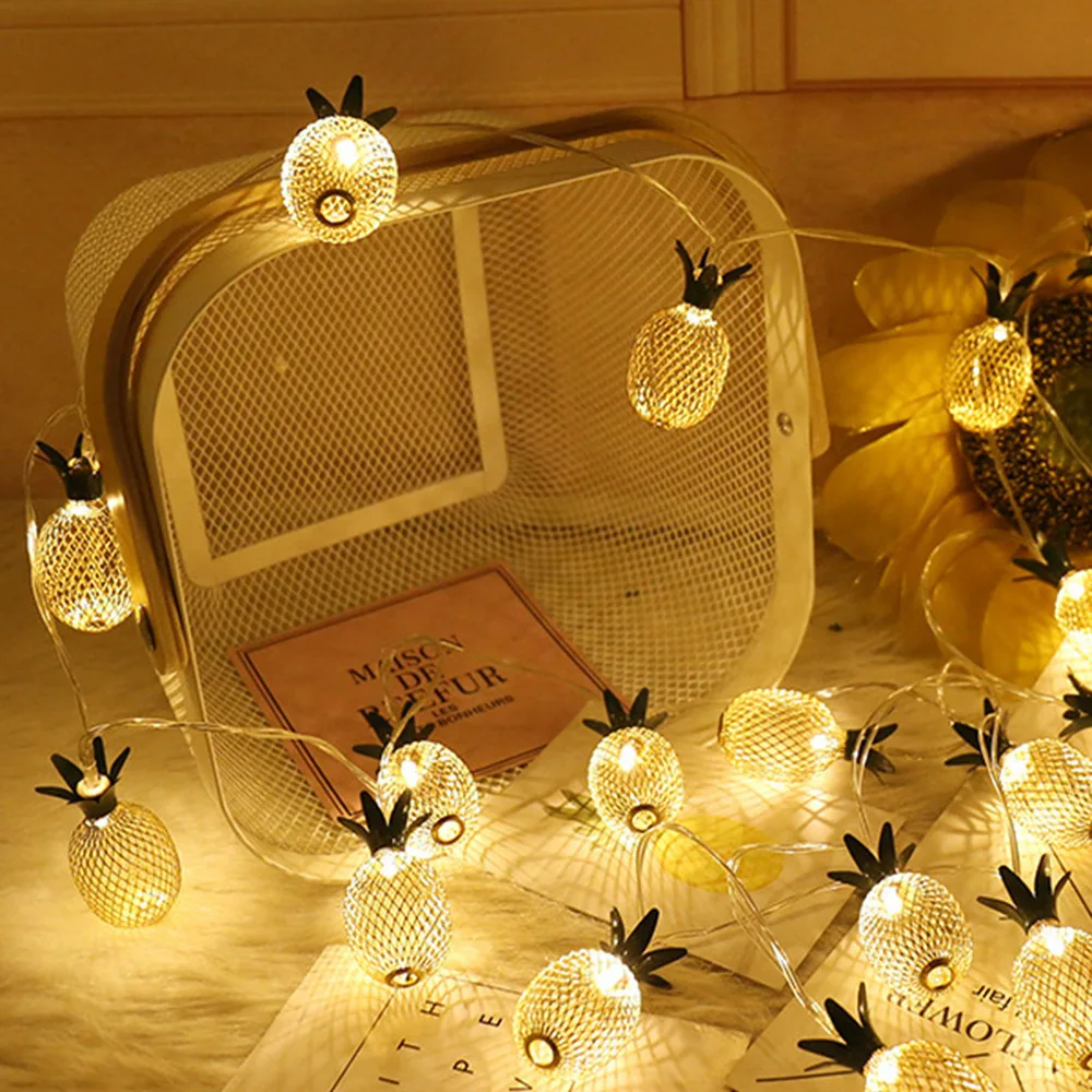 10 LED Pineapple String Light Battery Operated Fairy String Light For Home Party Xmas Wedding New Year Garden Decoration Lamp